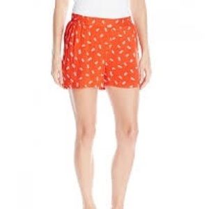 KAVU orange feather shorts